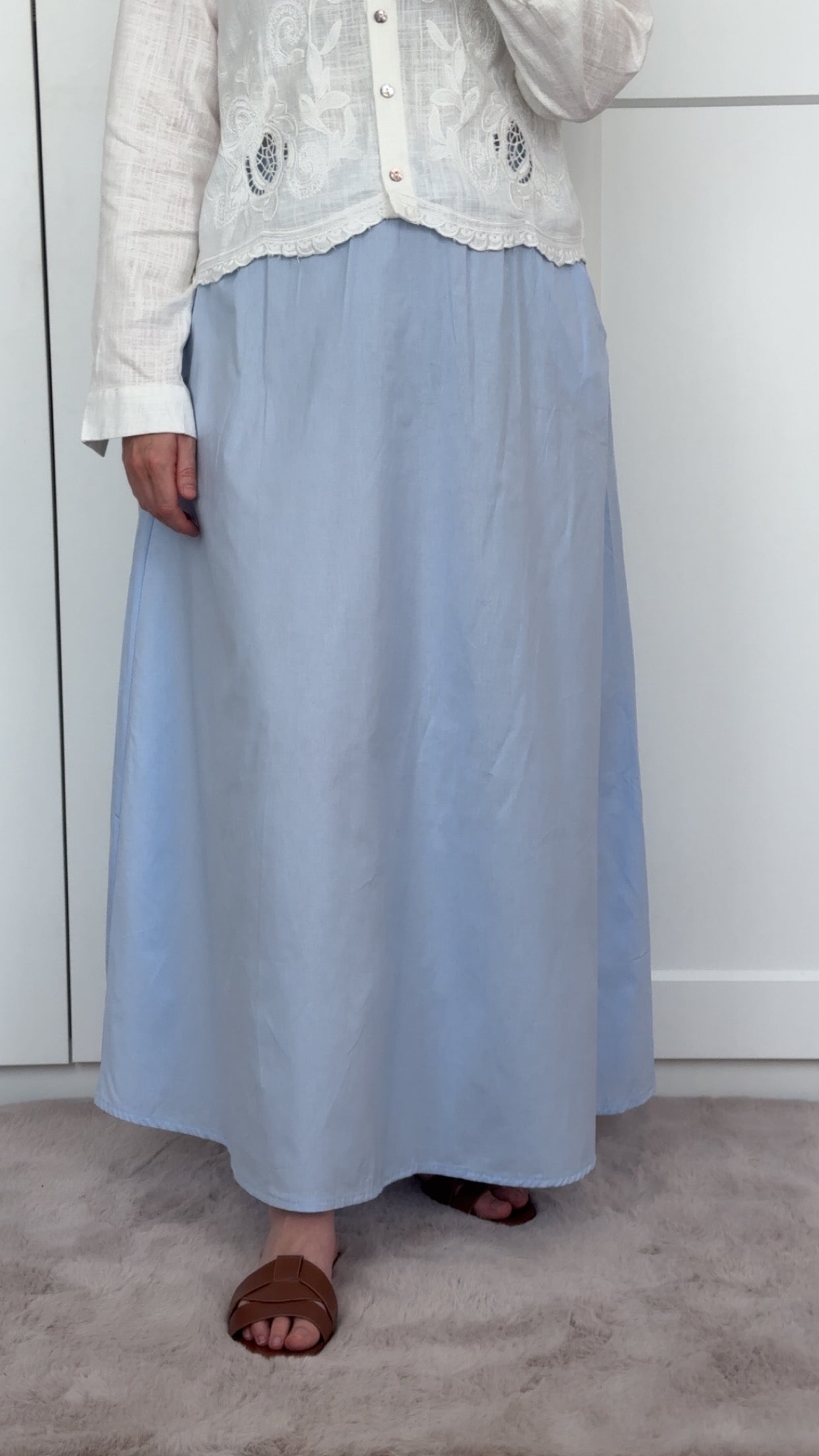 Light blue skirt
