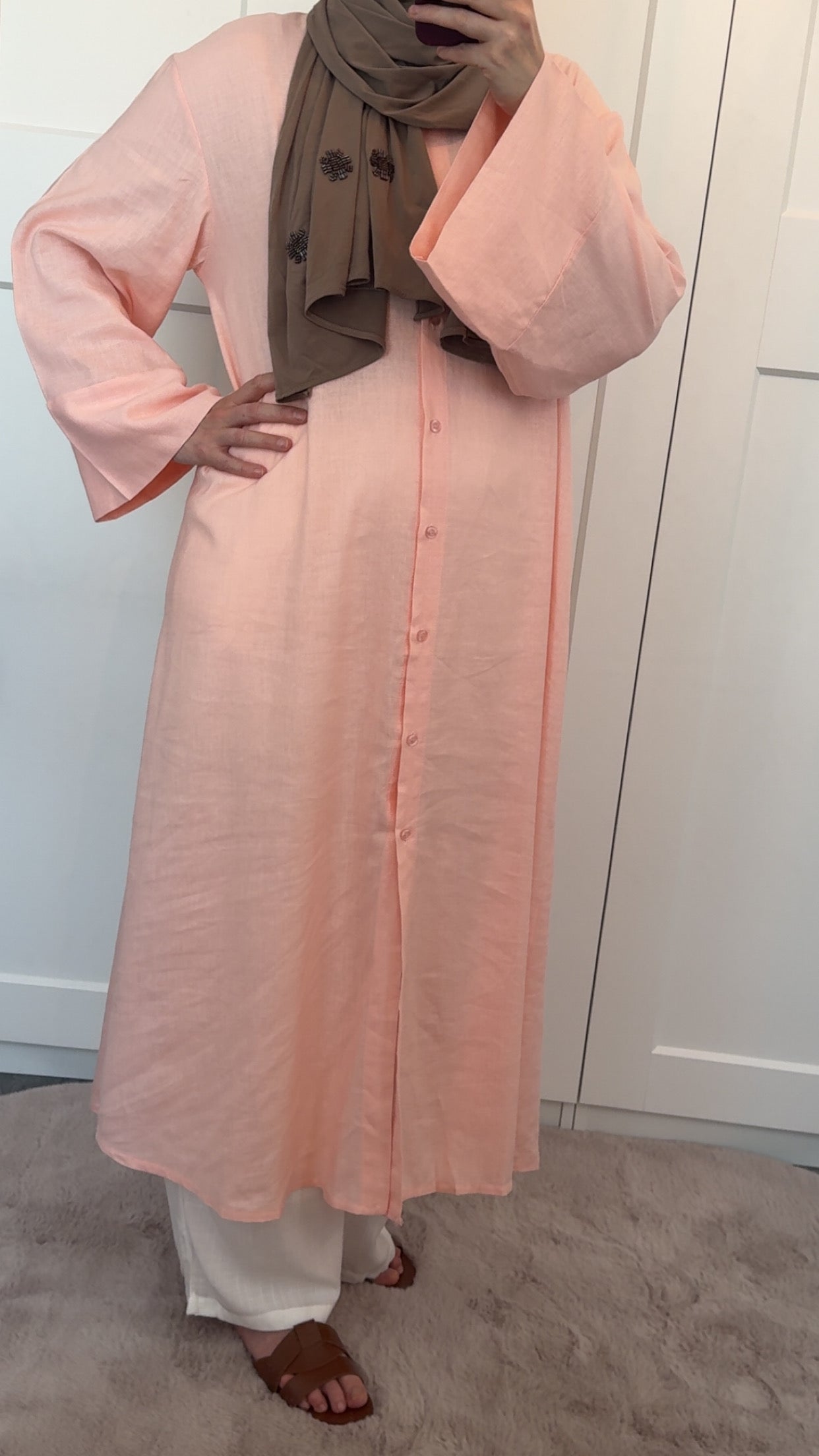 Linnen pink dress