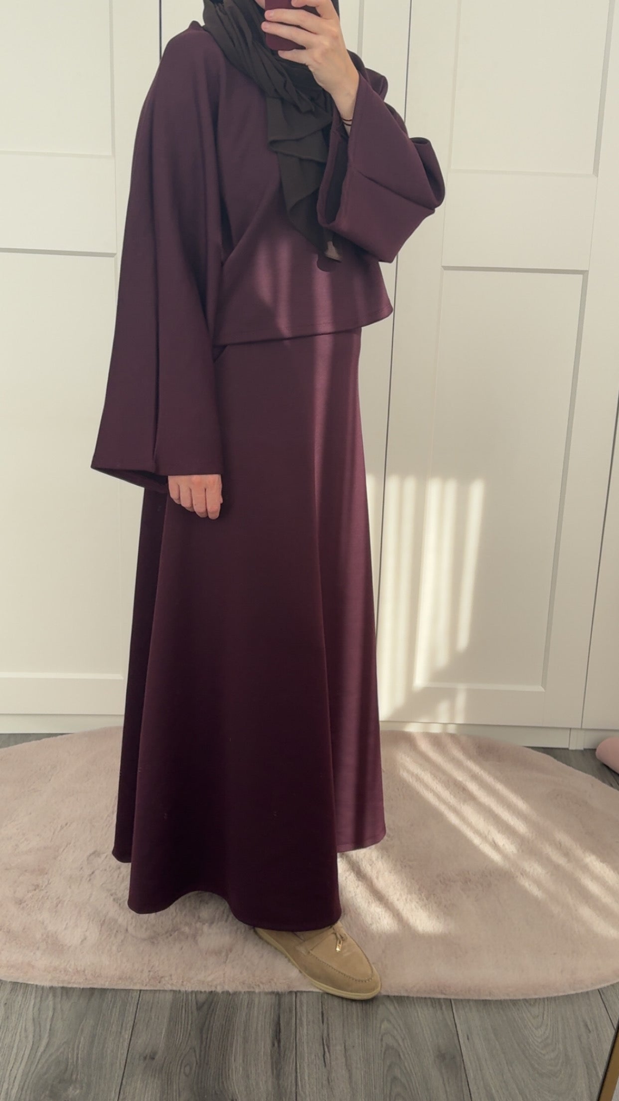 Two pieces skirt set bordeaux