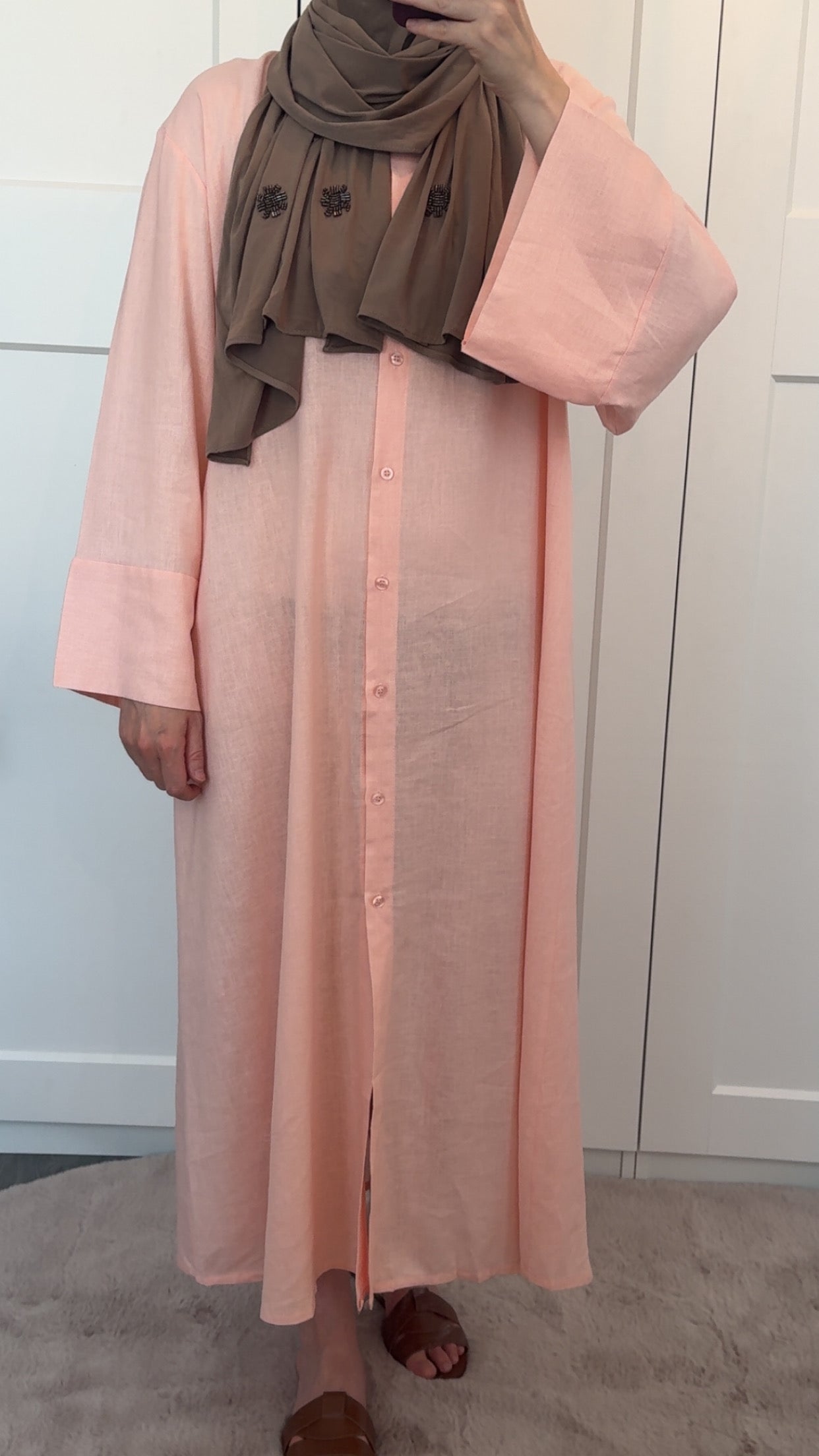 Linnen pink dress