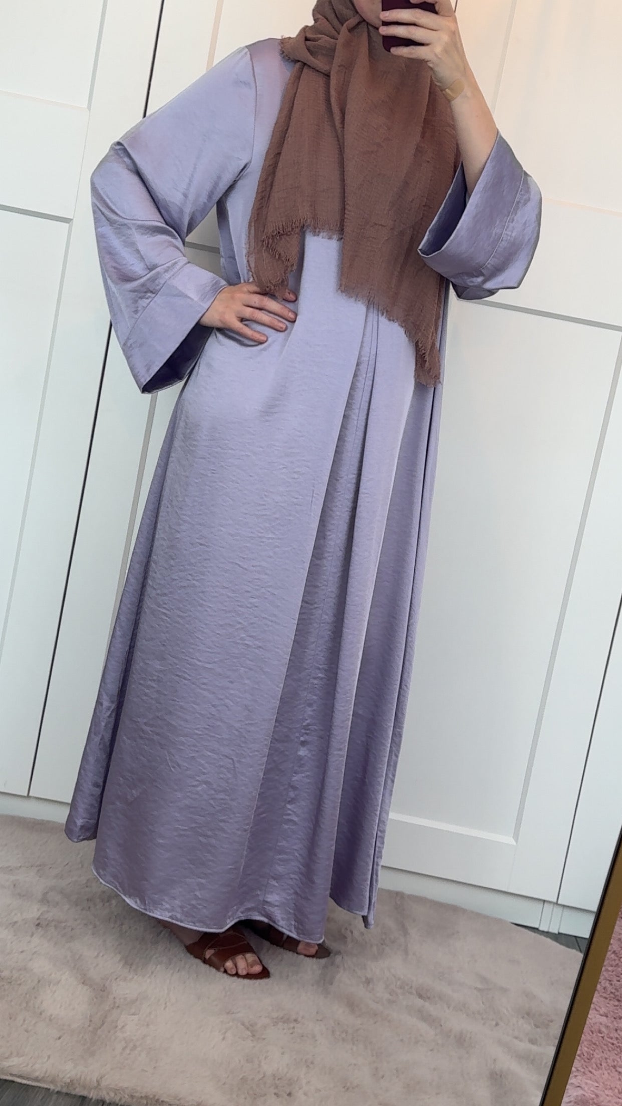 Satin lila maxi dress
