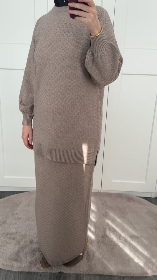 Aya skirt set taupe