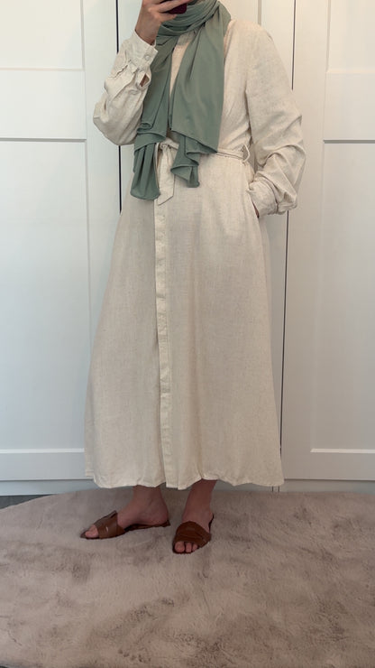 Nude linnen dress
