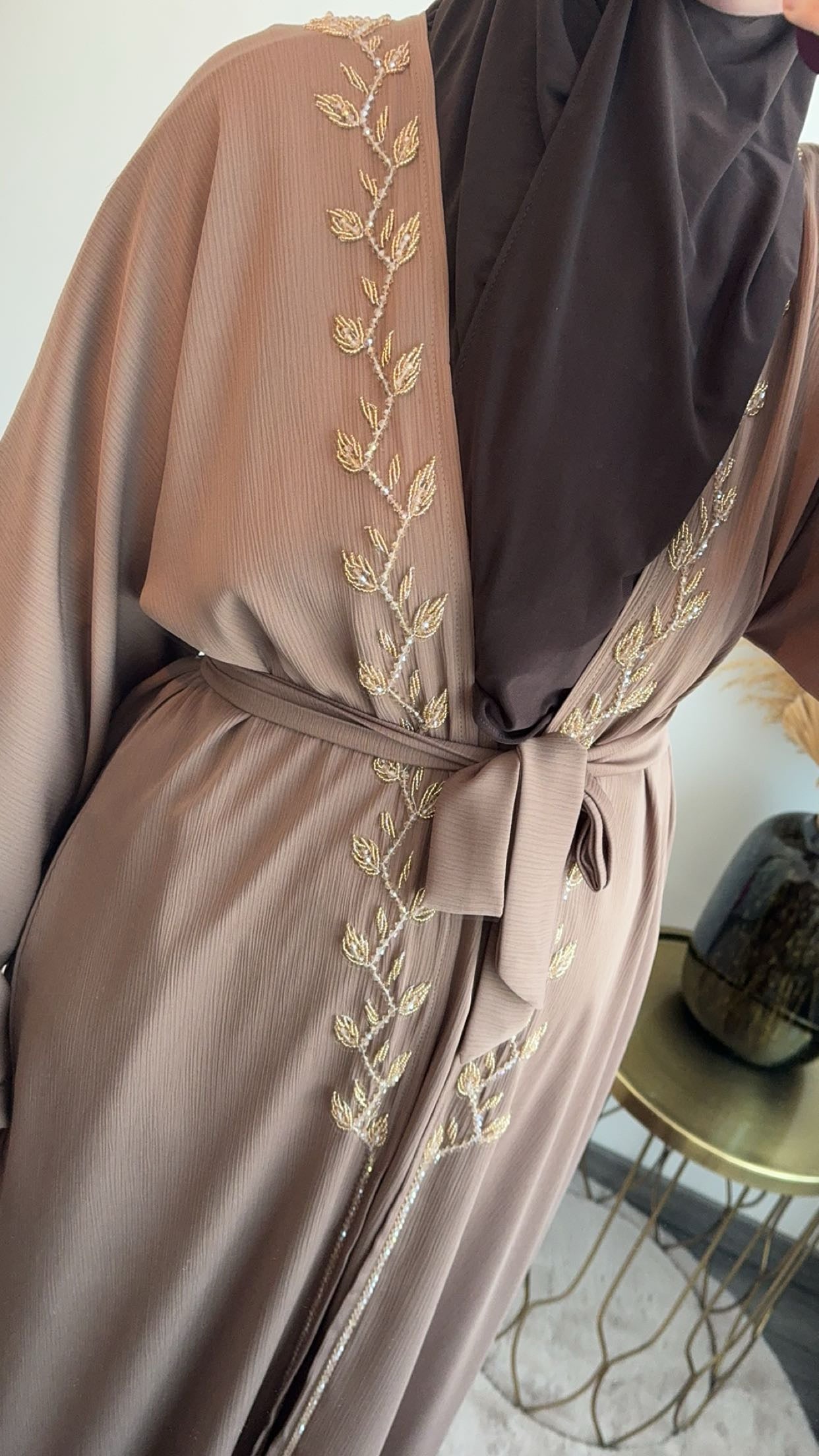 Kimono Isra lichtbruin/taupe