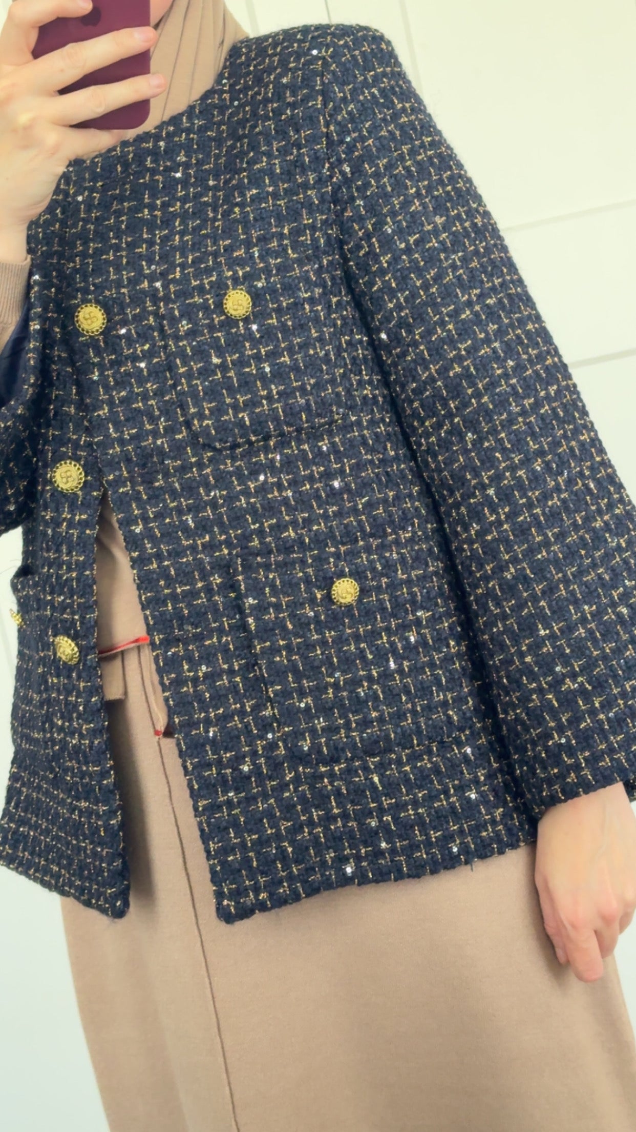 Boucle blazer darkblue