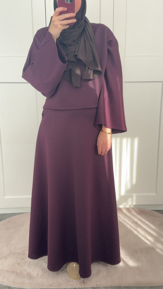 Two pieces skirt set bordeaux