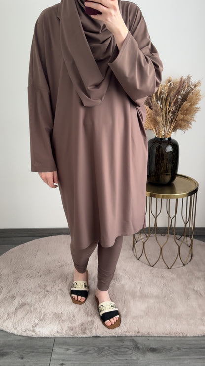 Burkini oversized lichtbruin