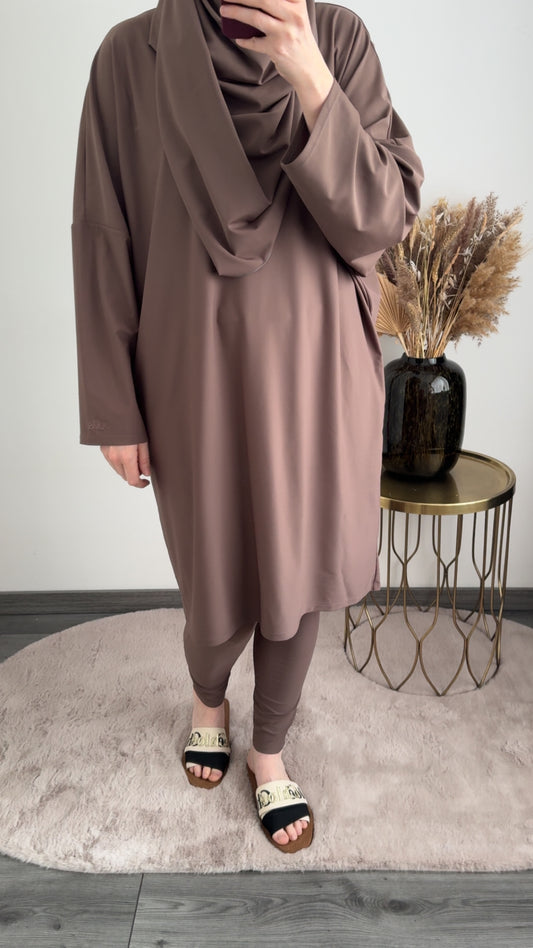 Burkini oversized lichtbruin