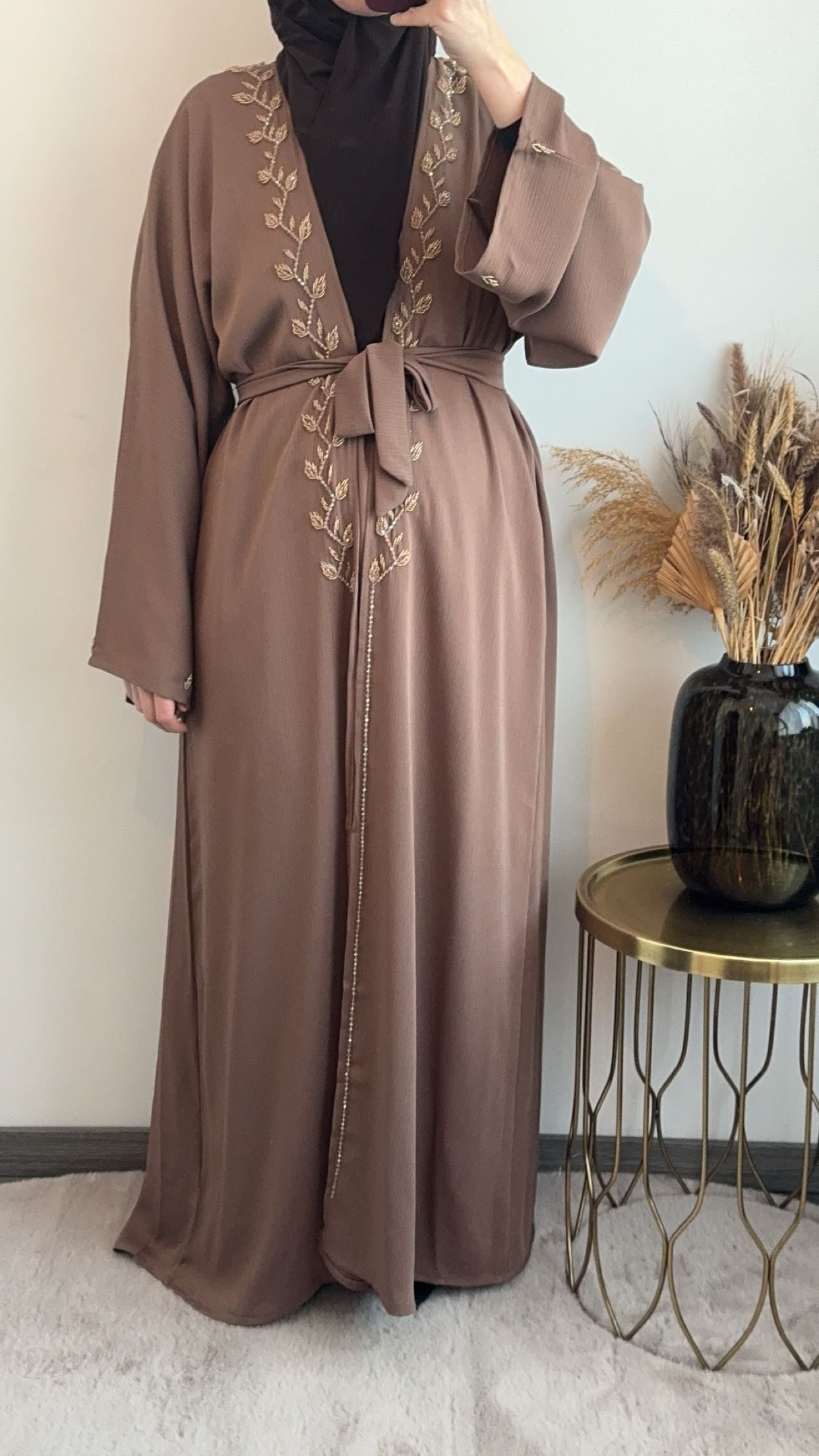 Kimono Isra lichtbruin/taupe