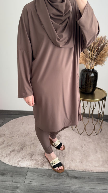 Burkini oversized lichtbruin