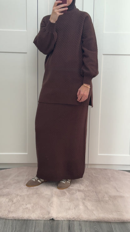 Aya skirt set darkbrown