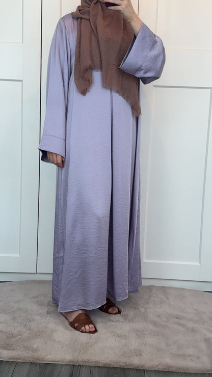 Satin lila maxi dress