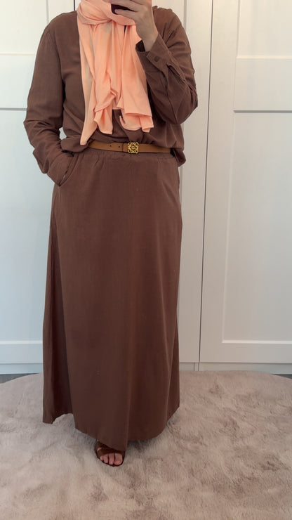 Darkbrown skirt set