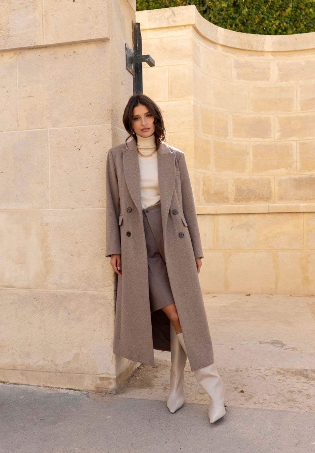 Aya mantel taupe