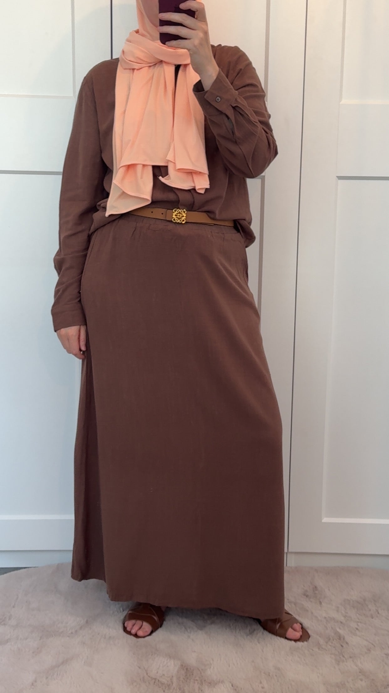 Darkbrown skirt set