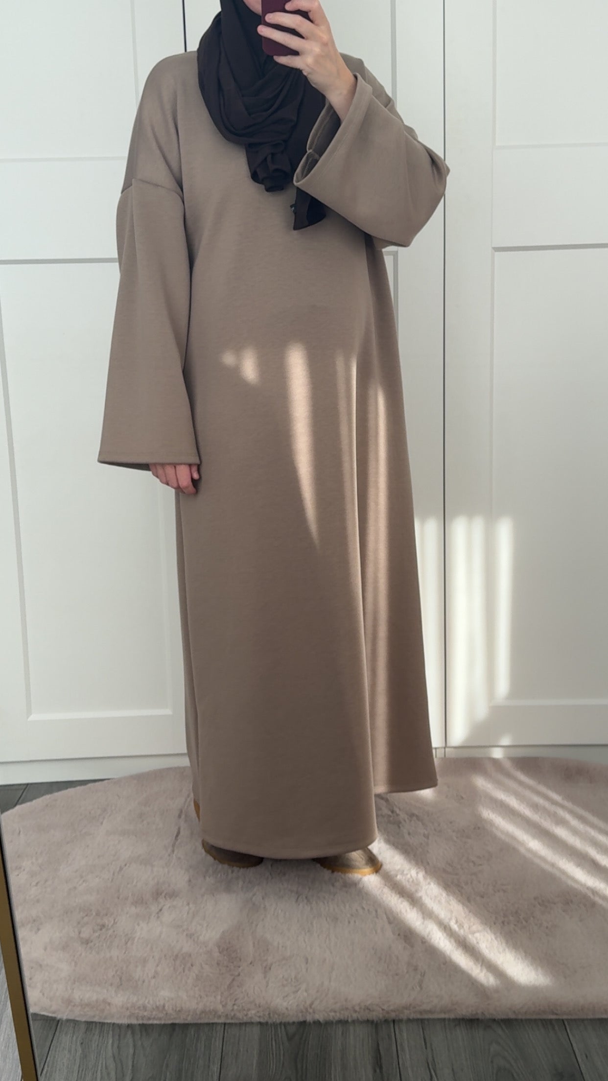 Oversized dress taupe