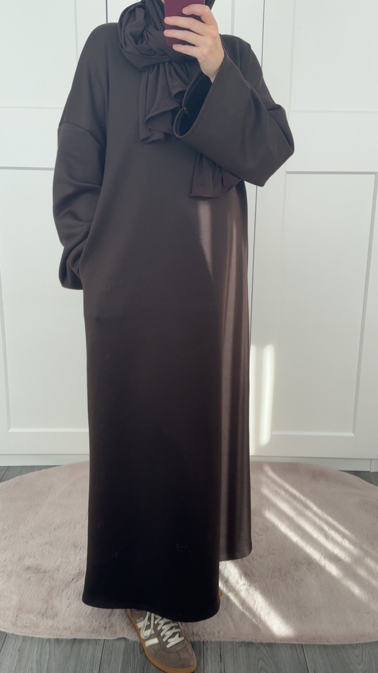 Oversized dress darkbrown